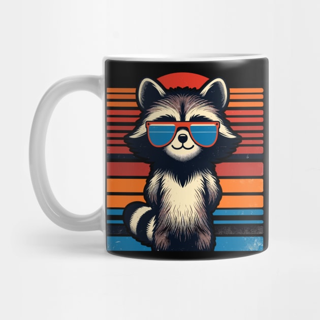 Cool Retro Raccoon in Sunglasses 70s 80s 90s Funny Raccoon by KsuAnn